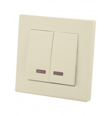 Выключатель 2 кл. с подсветкой 10А сл. кость "Сенеж"   SQ1816-0114  TDM