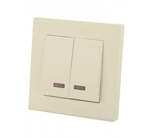 Выключатель 2 кл. с подсветкой 10А сл. кость "Сенеж"   SQ1816-0114  TDM