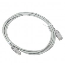 Патч-корд TERACOM Cat.5E (1Гбит/с) неэкранированный UTP оболочка PVC серый (2м)  TRC-5EUTP-PVC-2M-GY  EKF