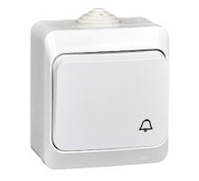 Этюд Белый О/У Кнопка нажимная (сх.1) IP44  KA10-041B  SE