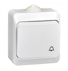 Этюд Белый О/У Кнопка нажимная (сх.1) IP44  KA10-041B  SE