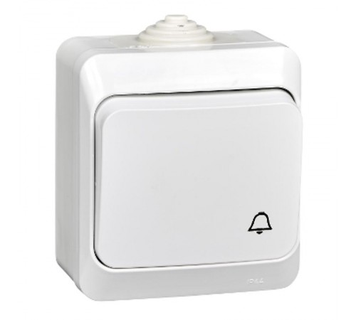 Этюд Белый О/У Кнопка нажимная (сх.1) IP44  KA10-041B  SE