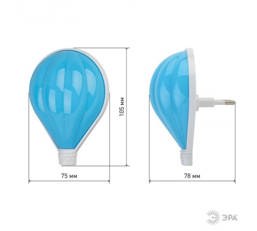 Ночник NN-607-LS 0,5Вт светодиодный синий  Б0019099  ЭРА