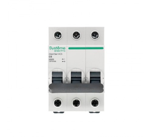 Выключатель автоматический трёхполюсный 6А С 4.5kA City9  C9F34306  SE