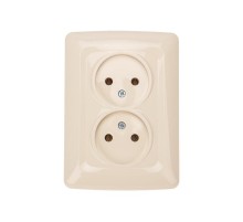 DEA Розетка 2-ая б/з с/у 10А Беж  KR-78-0247  Kranz