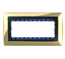 Simon 82 Рамка декоративная, (+суппорт), 8 узких (4 широких) модулей, S82C, Металл, золото-графит  82884-66  Simon