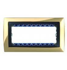 Simon 82 Рамка декоративная, (+суппорт), 8 узких (4 широких) модулей, S82C, Металл, золото-графит  82884-66  Simon