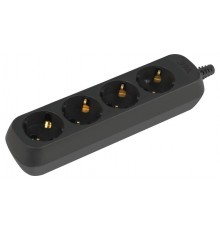 Колодка ЭРА KX-4e-B 4 розетки с заземлением черная   Б0061730  ЭРА