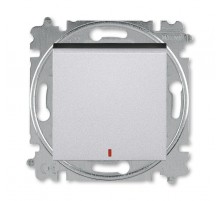 ABB Levit Серебро / дымчатый чёрный Переключатель 1-кл. с подсветкой контрольная  3559H-A25445 70W  2CHH592545A6070  ABB