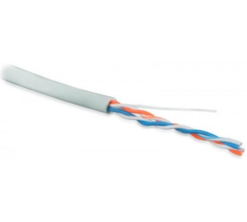 Кабель витая пара UUTP2-C5-S24-IN-LSZH-GY-500 (500м)неэк.U/UTP,кат.5,2п.(24AWG),одн.(solid),LSZH,нг(С)-HF,-20°C -+75°C,сер.  41478  Hyperline