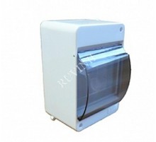 Щиток о/п на 4 мод. с вертикальной дверцей. 130х87х83мм  68104  Рувинил