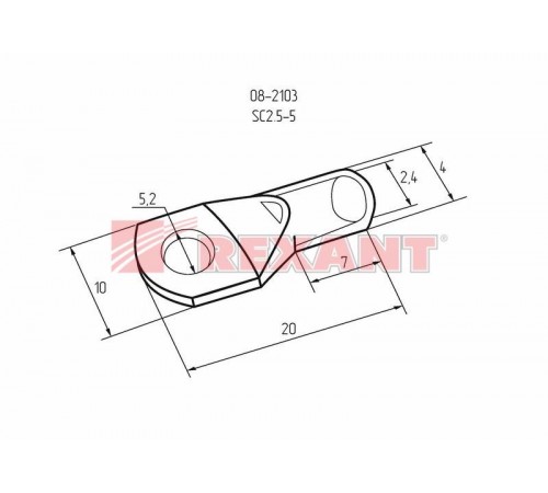 Наконечник кольцевой (НК  5.2 мм) 2.5 мм (ТМЛ (DIN) 2.5-5)  08-2103  REXANT