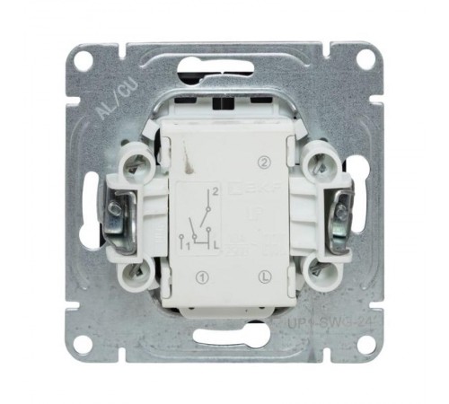 Механизм выключателя, двухклавишный, с подсветкой, графит Эпика  UP1-SWG-24 EKF