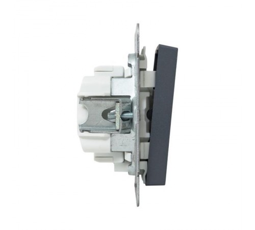 Механизм выключателя, двухклавишный, с подсветкой, графит Эпика  UP1-SWG-24 EKF