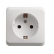 Этюд Белый О/У Розетка с заземлением без шторок  PA16-003B  SE