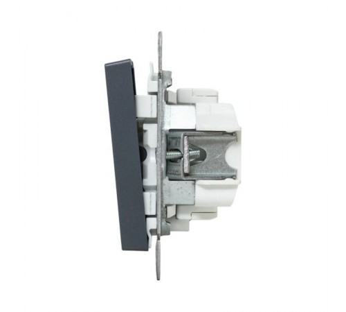 Механизм выключателя, двухклавишный, с подсветкой, графит Эпика  UP1-SWG-24 EKF