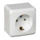 Этюд Белый О/У Розетка с заземлением без шторок  PA16-003B  SE