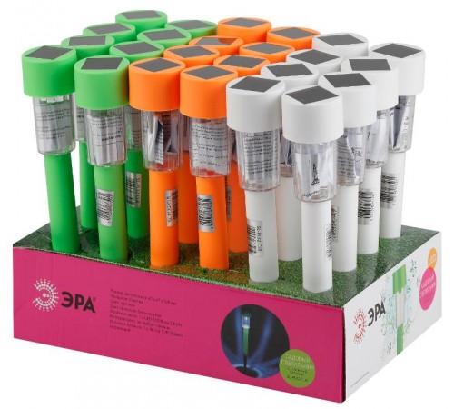 Cветильник садовый декоративный SL-PL30-CLR на солнечной батарее, пластик, цветной, 32 см  Б0032593  ЭРА