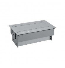 Simon S400 Двухсторонний Врезной розеточный блок с крышкой и мет. вводом,10x2P+E,2 пустых модуля, алюмин , S400  47605000-133  Simon