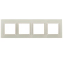14-5104-02 Рамка на 4 поста, стекло, Эра Elegance, сл.кость+сл.к  Б0034525  ЭРА