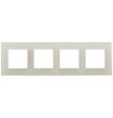 14-5104-02 Рамка на 4 поста, стекло, Эра Elegance, сл.кость+сл.к  Б0034525  ЭРА