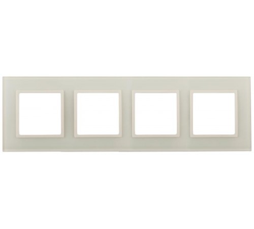 14-5104-02 Рамка на 4 поста, стекло, Эра Elegance, сл.кость+сл.к  Б0034525  ЭРА