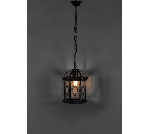 Светильник садово-парковый PL134 шестигранный на цепочке 60W E27 230V, черное золото  11337  Feron