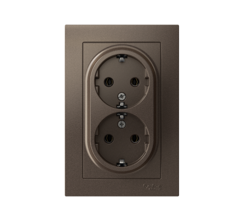 AtlasDesign Мокко Розетка 2-ая с заземлением, 16А, (в сборе с рамкой)  ATN000624  SE