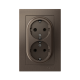 AtlasDesign Мокко Розетка 2-ая с заземлением, 16А, (в сборе с рамкой)  ATN000624  SE