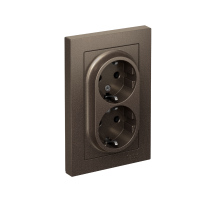 AtlasDesign Мокко Розетка 2-ая с заземлением, 16А, (в сборе с рамкой)  ATN000624  SE