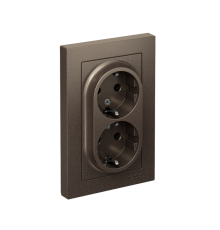 AtlasDesign Мокко Розетка 2-ая с заземлением, 16А, (в сборе с рамкой)  ATN000624  SE