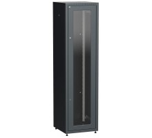 Шкаф LINEA E 33U 600х600мм двери 2шт стек. и метал. чер.  LE05-33U66-GM  ITK