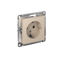 AtlasDesign Песочный Розетка с заземлением со шторками, 16А, механизм  ATN001245  SE