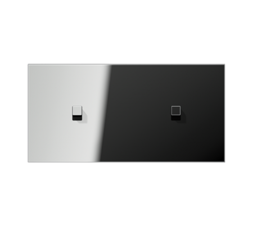 Центральная плата, 2 поста, для горизонтальной установки, тумблеры 1+1,куб; металлическое исполнение; хром; серия LS  GCR12-200E22  Jung