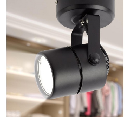 Светильник трековый OL4 GU10 BK накладной, черный  Б0044268  ЭРА