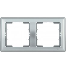 РГ-2-БС Рамка 2 мест. гориз. BOLERO серебряный  EMB20-K23  IEK