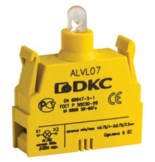 Контактный блок с клеммными зажимами под винт со светодиодом на 12В  ALVL12  DKC