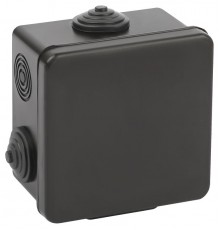 Распаячная коробка  KOR-80-80-50-7g-B открытой установки КОР 80х80х50мм черная с гермовводами 7 входов IP54 KOR-80-80-50-7g-B  Б0061782  ЭРА