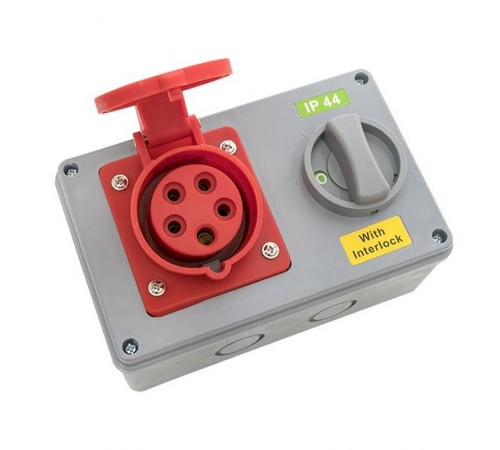 Розетка с блокировкой и выключателем 1415 3Р+РЕ+N 16А 380В IP44 EKF  ps-1415-16-380  EKF