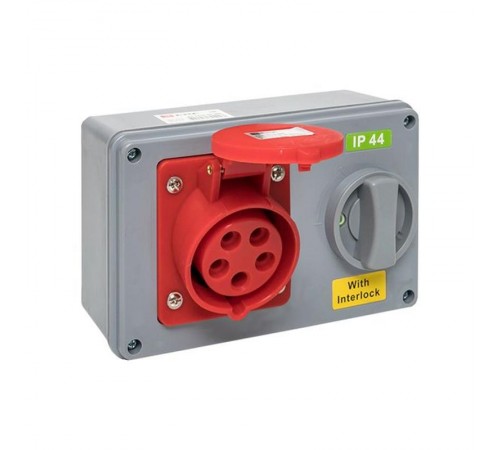 Розетка с блокировкой и выключателем 1415 3Р+РЕ+N 16А 380В IP44 EKF  ps-1415-16-380  EKF