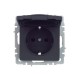 BRITE Розетка с заземлением со шторками с крышкой 16А IP44 РСбш10-3-44-БрГ графит   BR-R16-16-44-K53  IEK