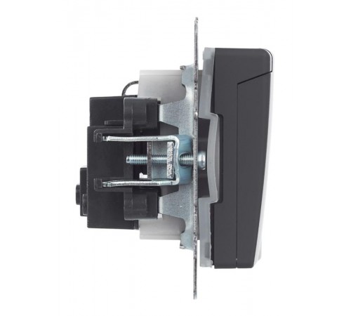 BRITE Розетка с заземлением со шторками с крышкой 16А IP44 РСбш10-3-44-БрГ графит   BR-R16-16-44-K53  IEK