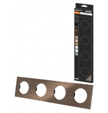 Рамка четверная бронза, алюминий, шлифованный, "Байкал"   SQ1819-0463  TDM