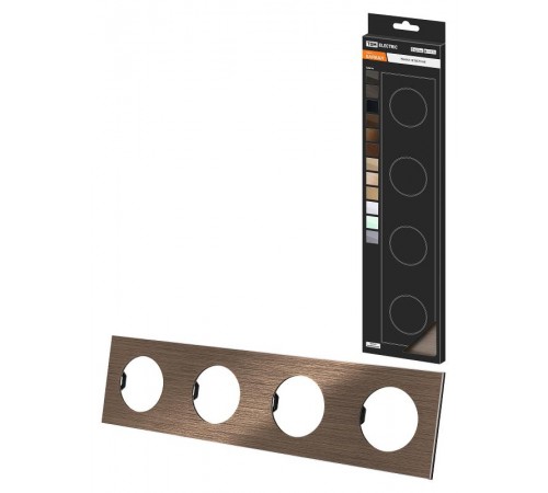 Рамка четверная бронза, алюминий, шлифованный, "Байкал"   SQ1819-0463  TDM