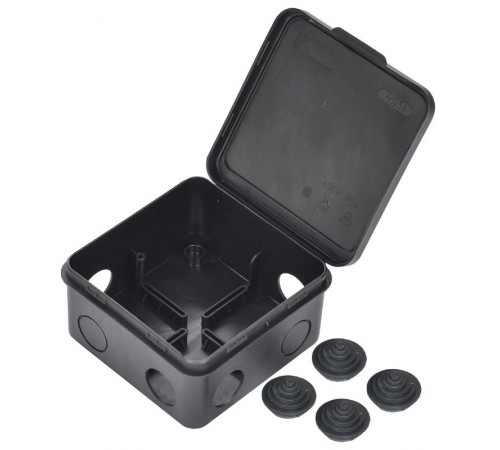 Коробка расп. КМ41256 100х100х50мм о/к IP54 8 вв. черная   UKO31-100-100-050-K02-54  IEK