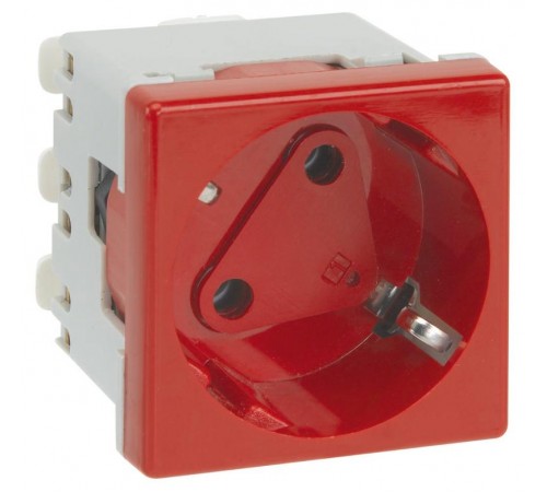 Simon Connect Розетка с заземл. 2P+E с блокиров.вставкой, модуль К45, безвинт.зажим,16А, 250В, белый  KS11-9  Simon