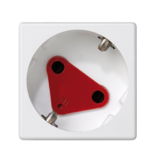 Simon Connect Розетка с заземл. 2P+E с блокиров.вставкой, модуль К45, безвинт.зажим,16А, 250В, белый  KS11-9  Simon