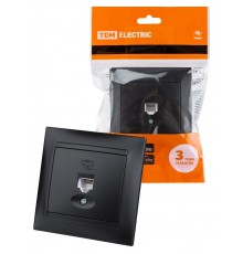 Розетка телефонная RJ11 графит "Лама"  SQ1815-0615  TDM