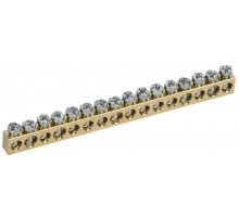 TEKFOR Шина нулевая сечение 6х9 16 отв. латунь  TF-KP00D-SN-16  IEK