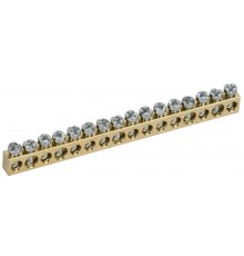 TEKFOR Шина нулевая сечение 6х9 16 отв. латунь  TF-KP00D-SN-16  IEK